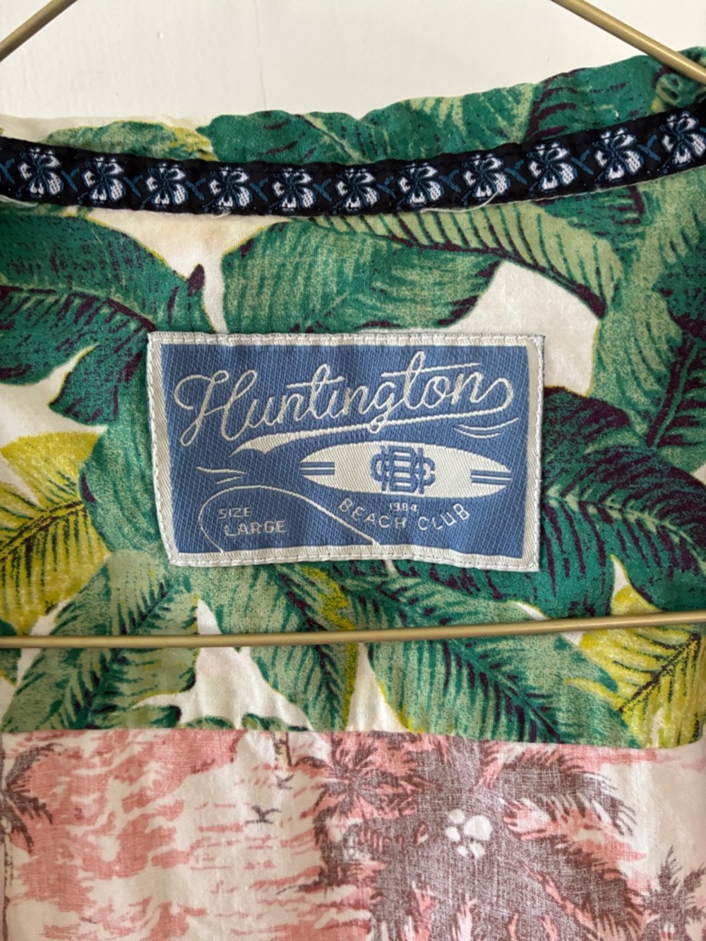 Huntington Men's Green Tropical Button-Down Shirt